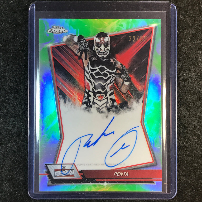 2026 Topps Chrome WWE PENTA Red Brand Auto Green 32/99