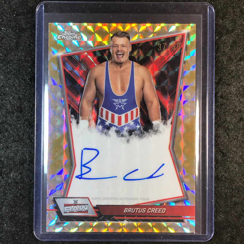 2026 Topps Chrome WWE BRUTUS CREED Red Brand Auto Gold Geometric 37/50