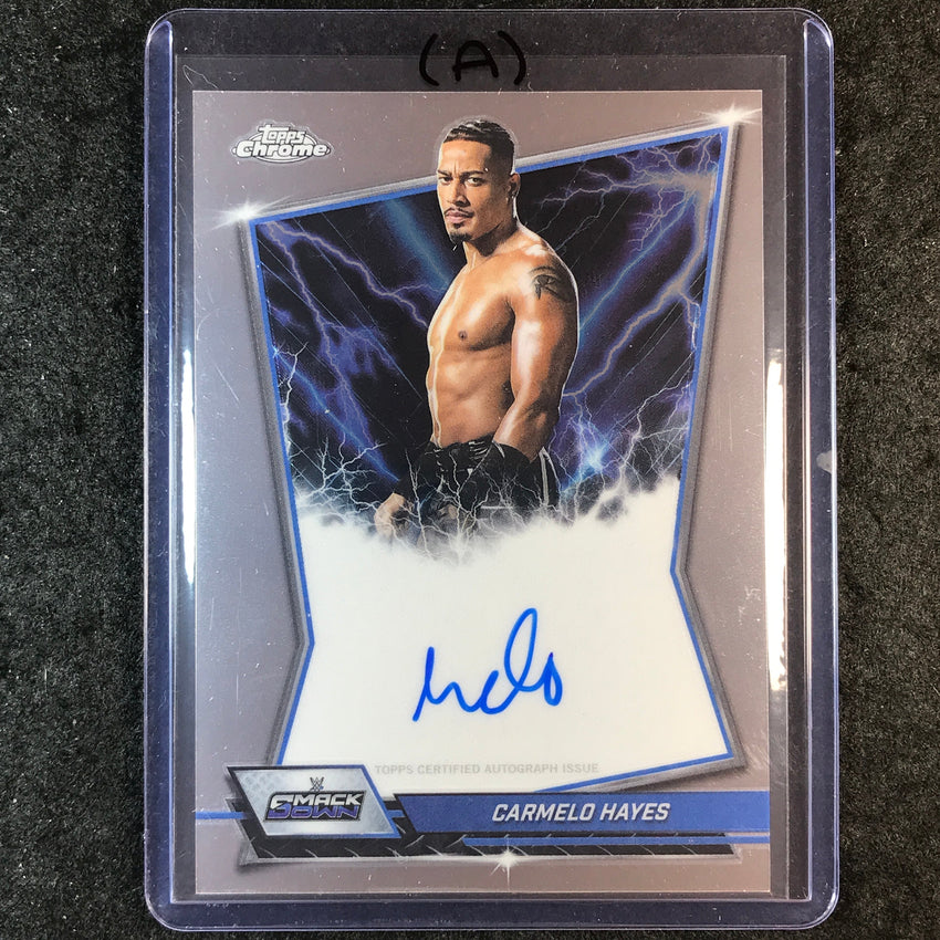 2026 Topps Chrome WWE CARMELO HAYES Blue Brand Auto Base #BBA-CAR (A)