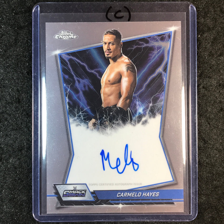2026 Topps Chrome WWE CARMELO HAYES Blue Brand Auto Base #BBA-CAR (C)
