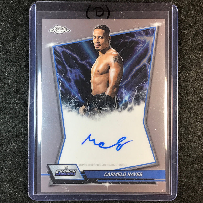 2026 Topps Chrome WWE CARMELO HAYES Blue Brand Auto Base #BBA-CAR (D)