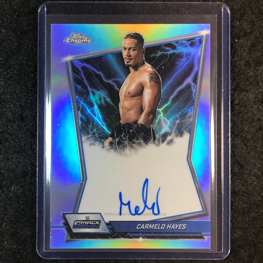2026 Topps Chrome WWE CARMELO HAYES Blue Brand Auto Refractor #BBA-CAR