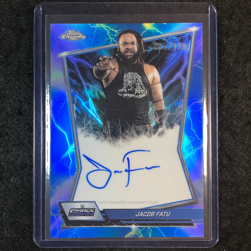 2026 Topps Chrome WWE JACOB FATU Blue Brand Auto Blue 55/150