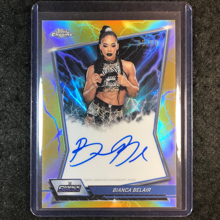 2026 Topps Chrome WWE BIANCA BELAIR Blue Brand Auto Gold 5/50