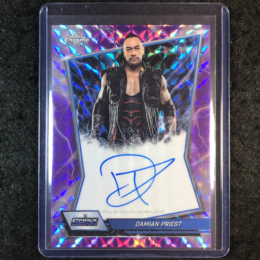 2026 Topps Chrome WWE DAMIAN PRIEST Blue Brand Auto Purple 9/10