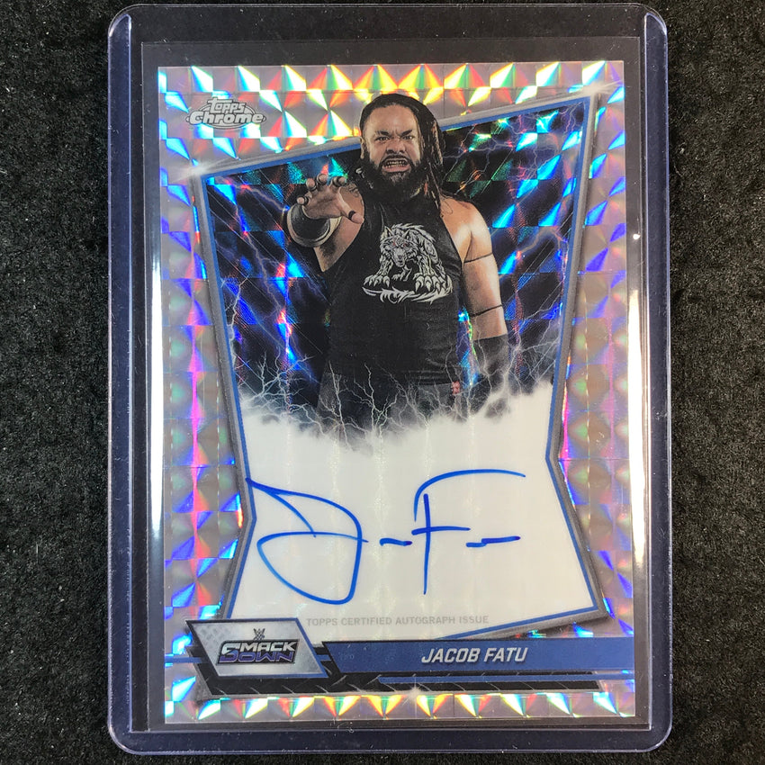 2026 Topps Chrome WWE JACOB FATU Blue Brand Auto Geometric #BBA-JAC
