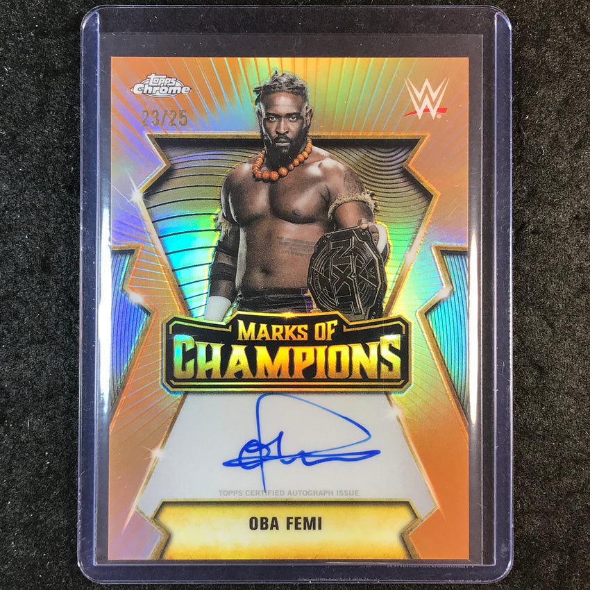 2026 Topps Chrome WWE OBA FEMI Marks of Champions Auto Orange 23/25