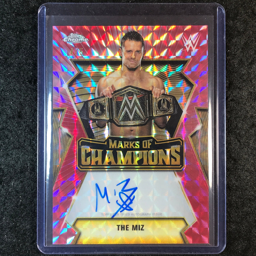 2026 Topps Chrome WWE THE MIZ Marks of Champions Auto Red Geometric 4/5