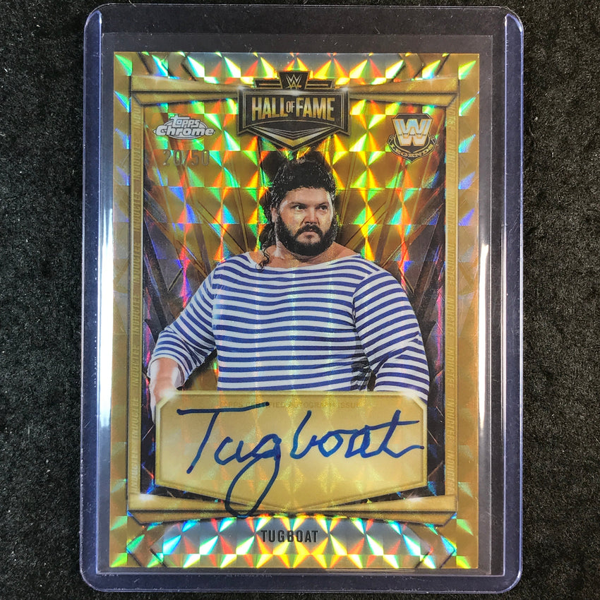 2026 Topps Chrome WWE TUGBOAT Hall of Fame Auto Gold Geometric 20/50