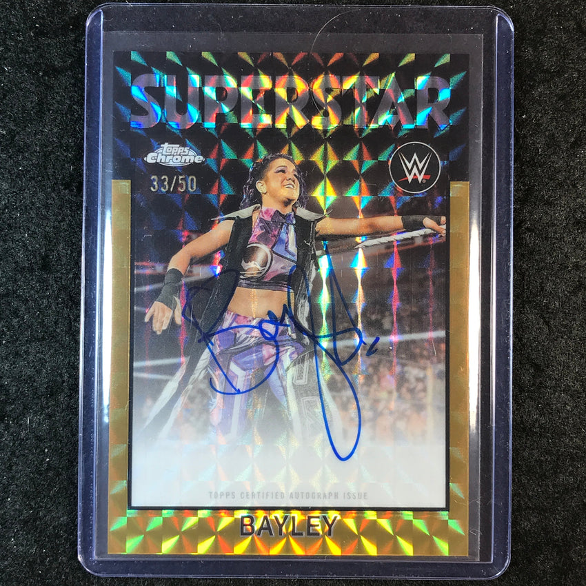 2026 Topps Chrome WWE BAYLEY 1986 Topps Auto Gold Geometric 33/50