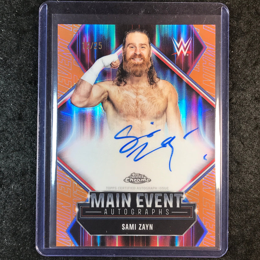 2026 Topps Chrome WWE SAMI ZAYN Main Event Auto Orange 12/25