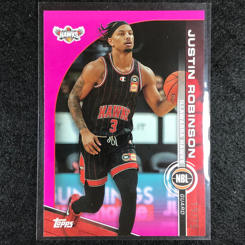 2023-24 Topps NBL JUSTIN ROBINSON Base Fuchsia 19/75 #34