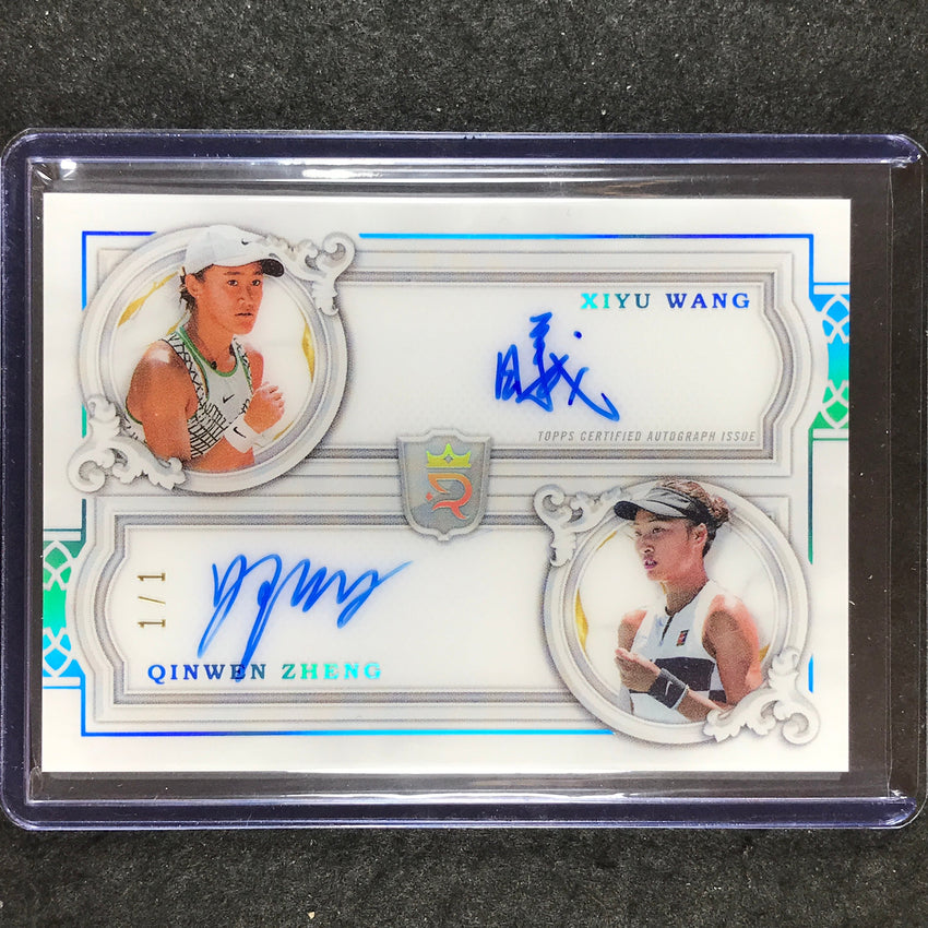 2024 Topps Royalty Tennis XIYU WANG QINWEN ZHENG Dual Autographs Platinum 1/1