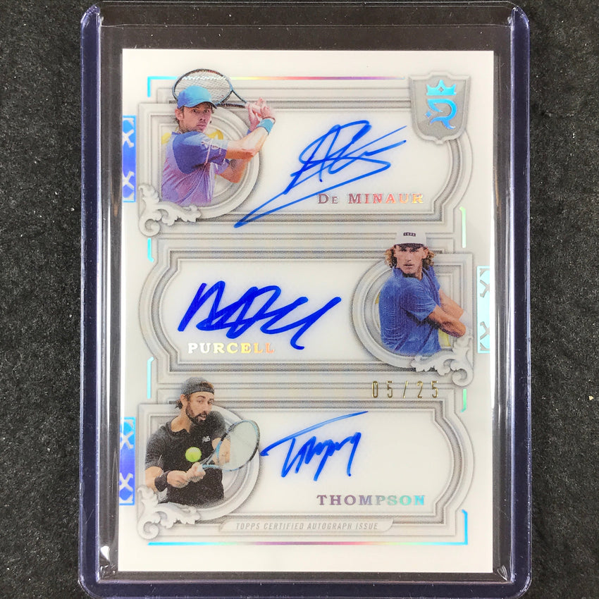 2024 Topps Royalty Tennis DE MINAUR PURCELL THOMPSON Triple Autographs 5/25