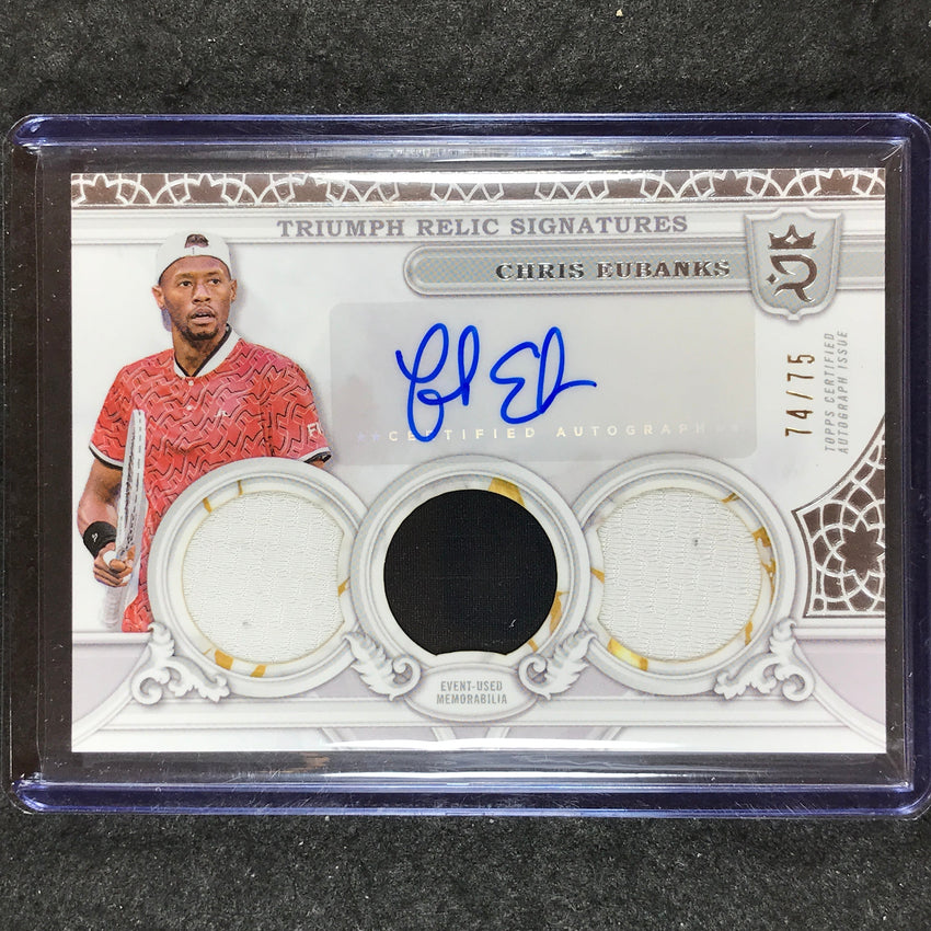 2024 Topps Royalty Tennis CHRIS EUBANKS Triumph Relic Signatures Auto Base 74/75
