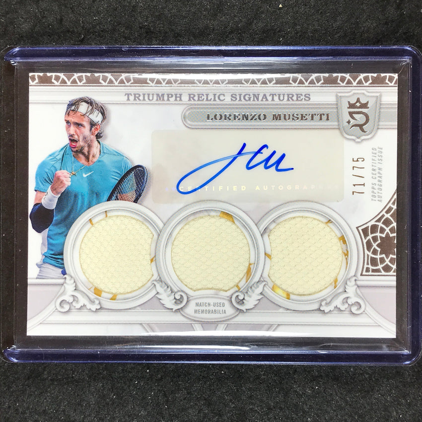 2024 Topps Royalty Tennis LORENZO MUSETTI Triumph Relic Signatures Auto 71/75