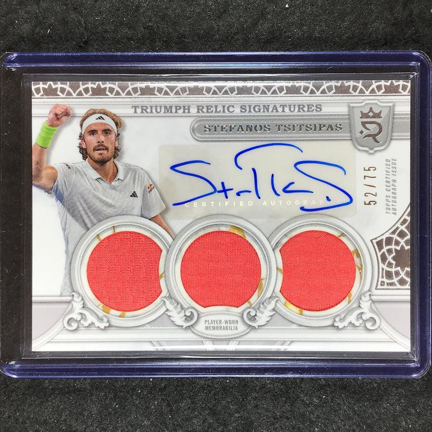 2024 Topps Royalty Tennis STEFANOS TSITSIPAS Triumph Relic Signatures Auto 52/75