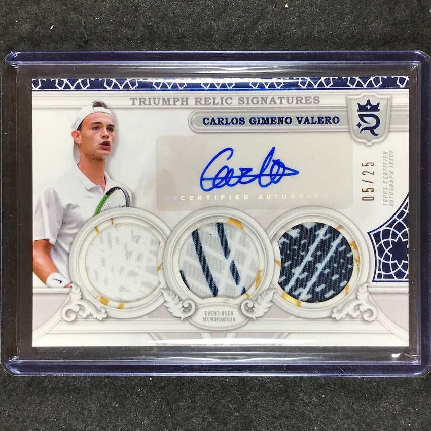 2024 Topps Royalty Tennis CARLOS GIMENO VALERO Triumph Relic Auto Blue 5/25