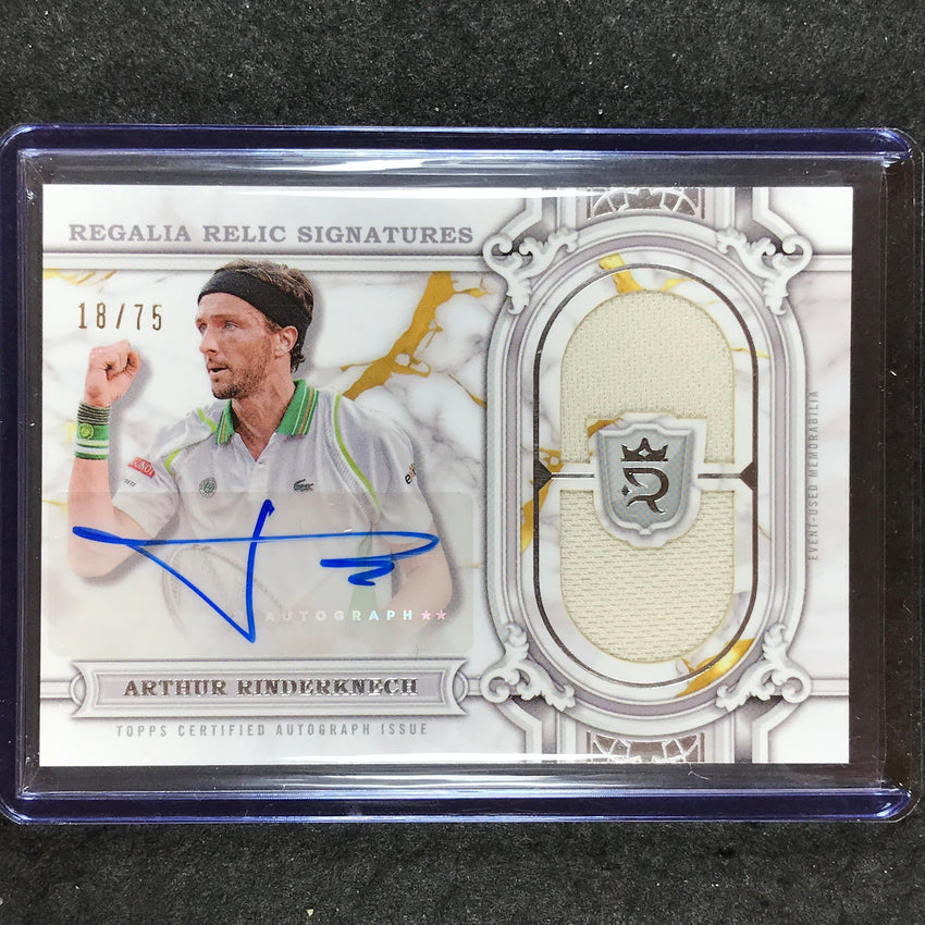 2024 Topps Royalty Tennis ARTHUR RINDERKNECH Regalia Relic Signatures Auto 18/75