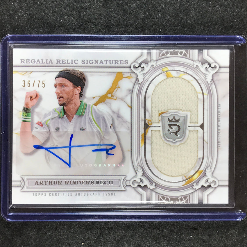 2024 Topps Royalty Tennis ARTHUR RINDERKNECH Regalia Relic Signatures Auto 36/75