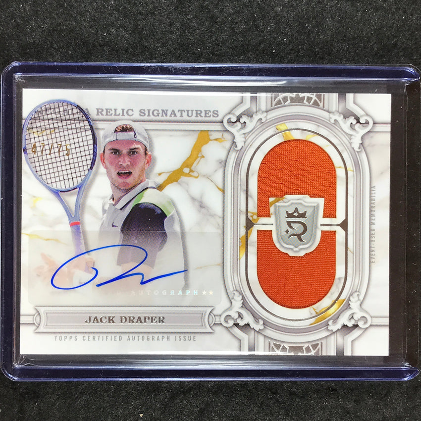 2024 Topps Royalty Tennis JACK DRAPER Regalia Relic Signatures Auto Base 47/75