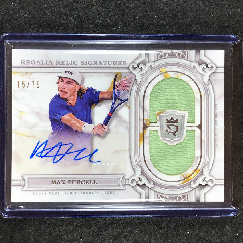 2024 Topps Royalty Tennis MAX PURCELL Regalia Relic Signatures Auto Base 15/75