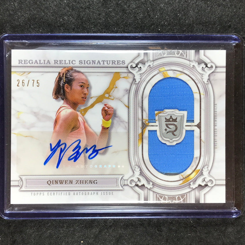 2024 Topps Royalty Tennis QINWEN ZHENG Regalia Relic Signatures Auto Base 26/75