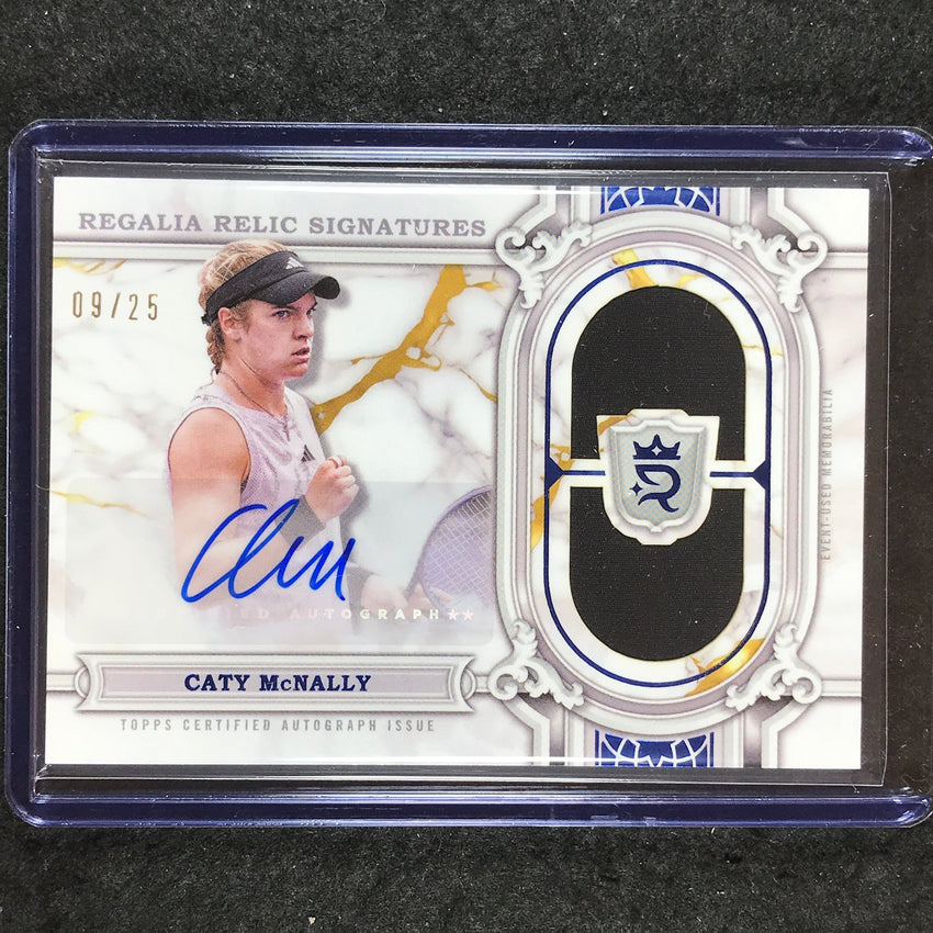 2024 Topps Royalty Tennis CATY MCNALLY Regalia Relic Signatures Auto Blue 9/25