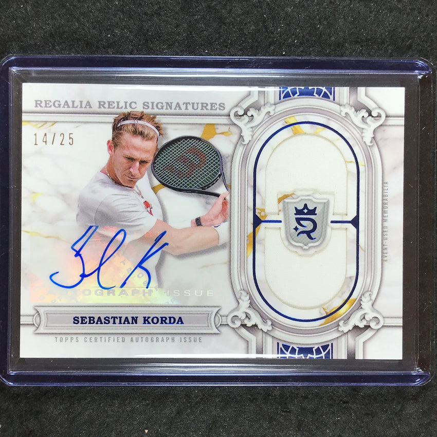 2024 Topps Royalty Tennis SEBASTIAN KORDA Regalia Relic Signatures Auto 14/25