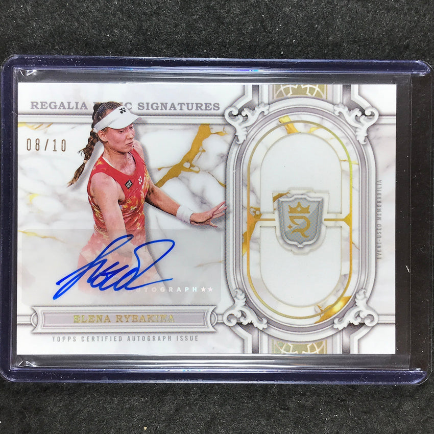 2024 Topps Royalty Tennis ELENA RYBAKINA Regalia Relic Signatures Auto Gold 8/10
