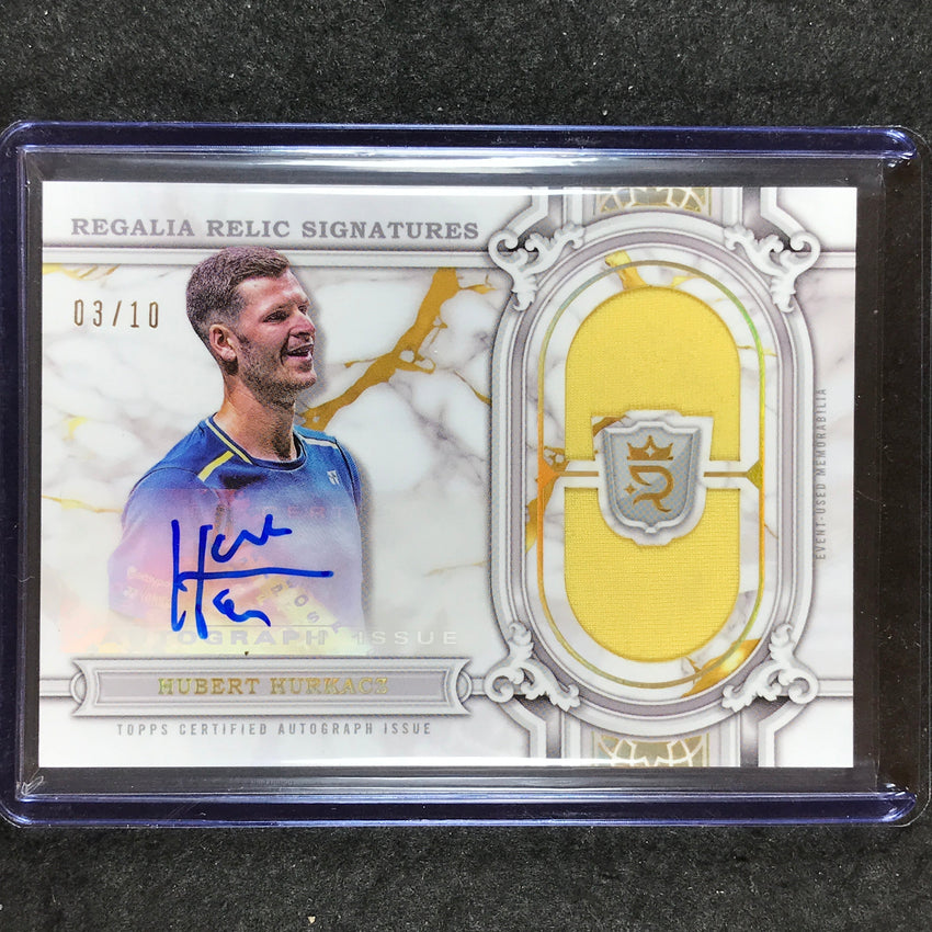 2024 Topps Royalty Tennis HUBERT HURKACZ Regalia Relic Signatures Auto Gold 3/10