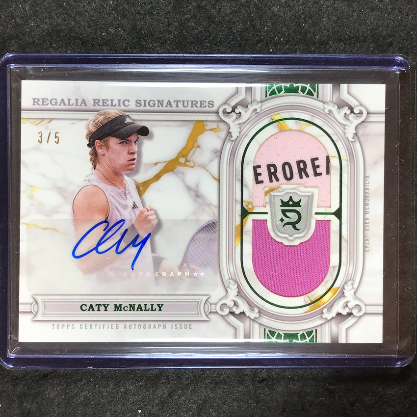 2024 Topps Royalty Tennis CATY MCNALLY Regalia Relic Signatures Auto Green 3/5