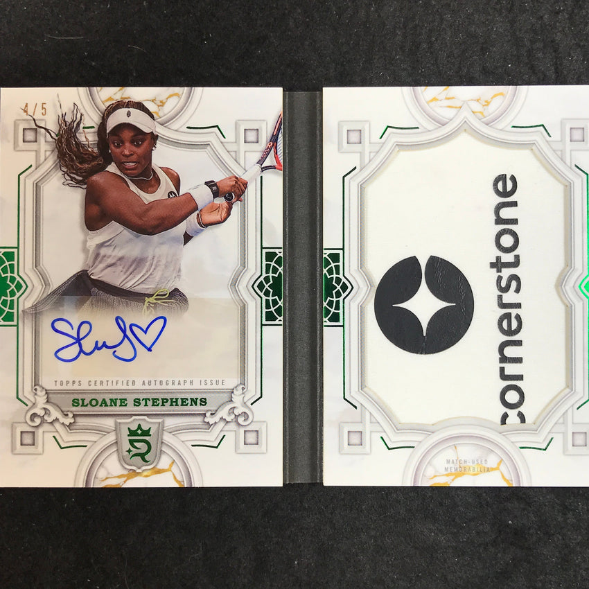 2024 Topps Royalty Tennis SLOANE STEPHENS Jumbo Relic Auto Booklet Green 4/5
