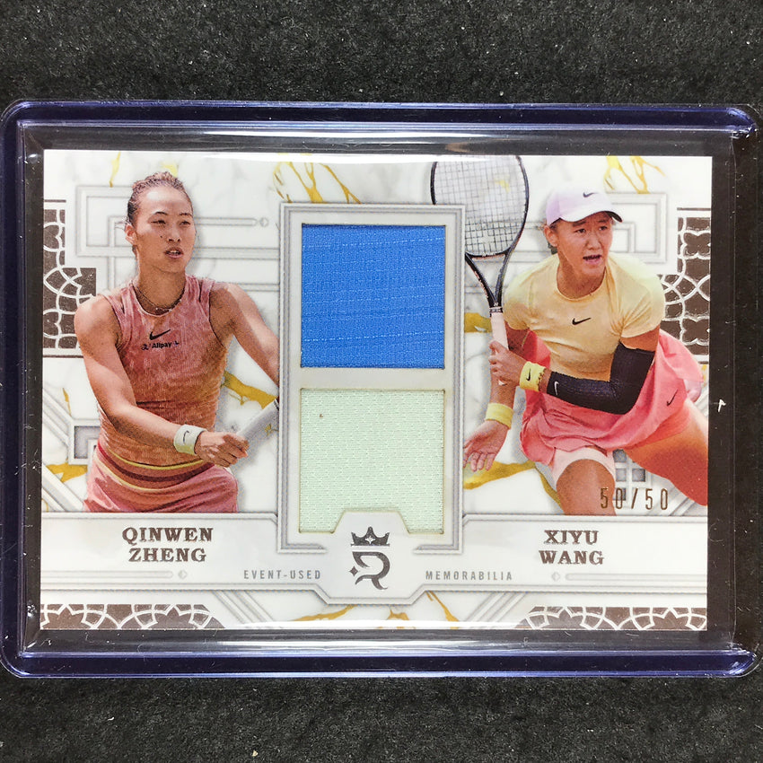 2024 Topps Royalty Tennis QINWEN ZHENG XIYU WANG Prodigious Pairings Relic 50/50