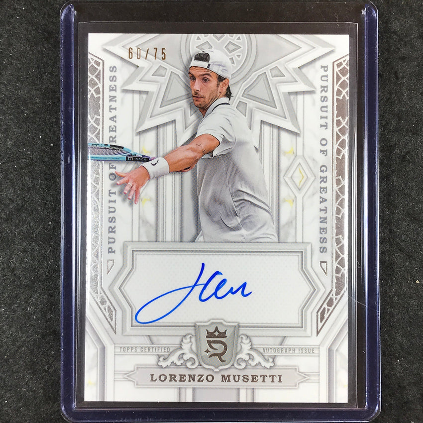 2024 Topps Royalty Tennis LORENZO MUSETTI Pursuit of Greatness Auto Base 60/75