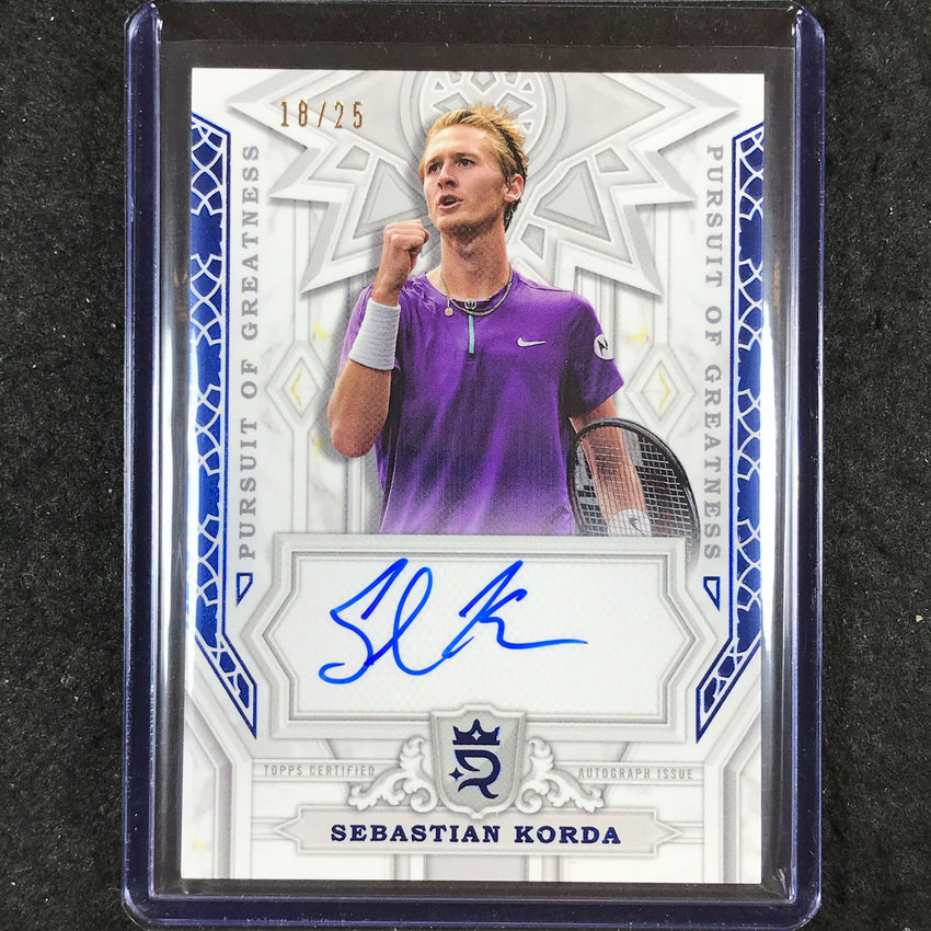 2024 Topps Royalty Tennis SEBASTIAN KORDA Pursuit of Greatness Auto Blue 18/25