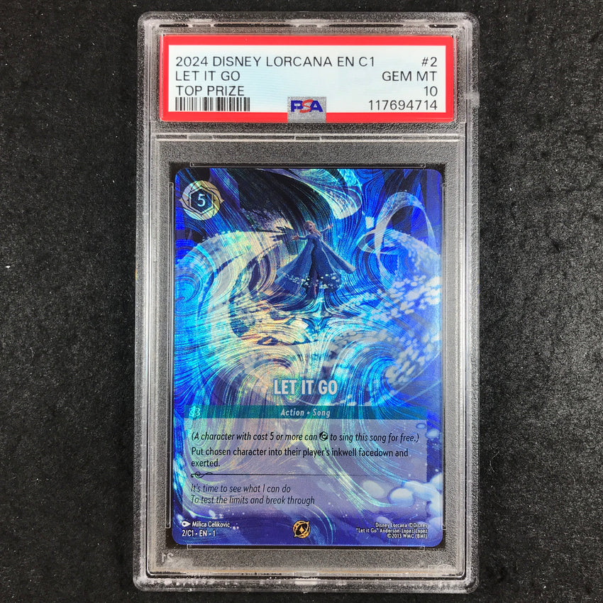 PSA 10 Let It Go - 2/C1 - Lorcana The First Chapter TOP PRIZE Promo  714
