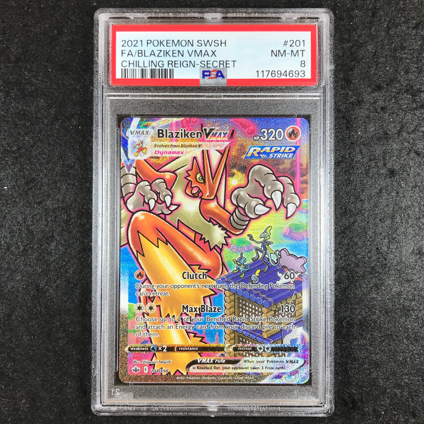 PSA 8 Blaziken VMAX - 201/198 - Alternate Art Chilling Reign 693