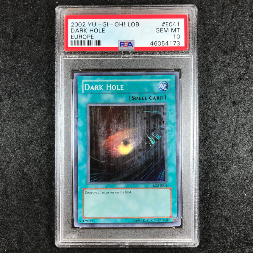 PSA 10 Dark Hole - LOB-E041 - Super Rare Legend of Blue-Eyes EUROPE Unlimited 173