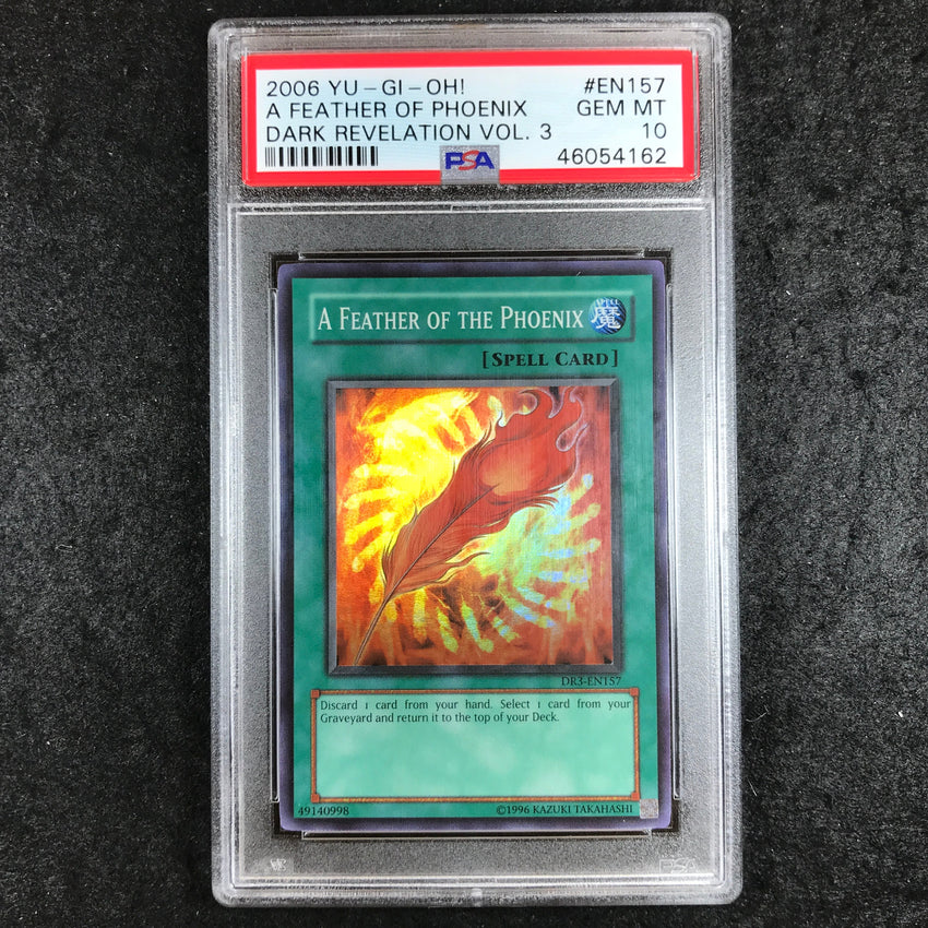 PSA 10 A Feather of the  Phoenix - DR3-EN157 - Super Rare Dark Revelation Vol. 3 162