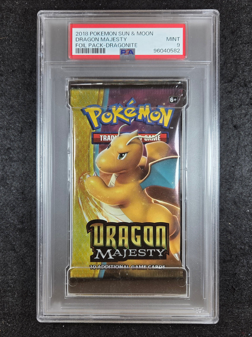 PSA 9 Pokemon Sun & Moon Dragon Majesty Booster Pack - Dragonite 582