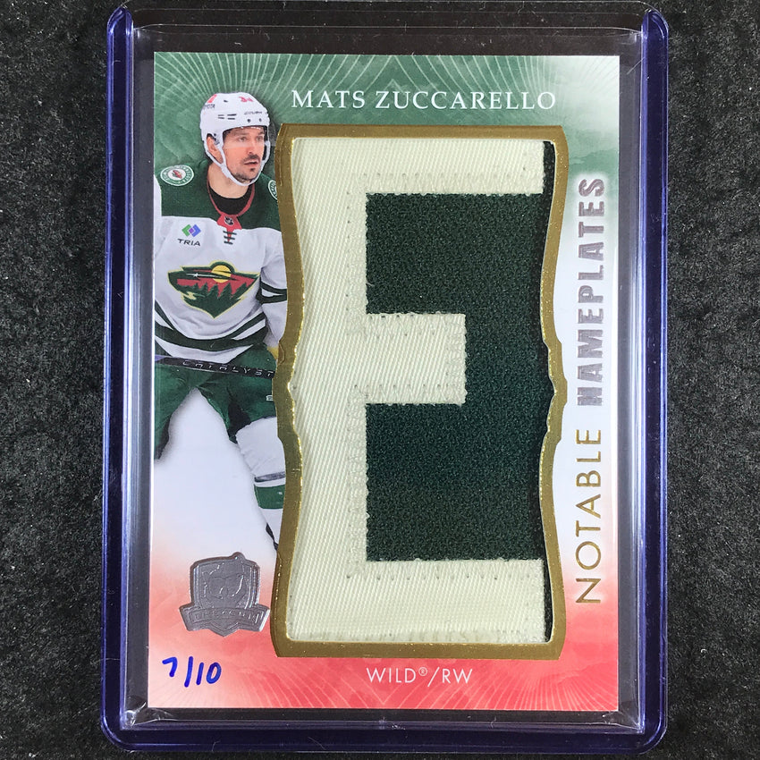 2023-24 The Cup Hockey MATS ZUCCARELLO Notable Nameplates Jumbo Patch 7/10