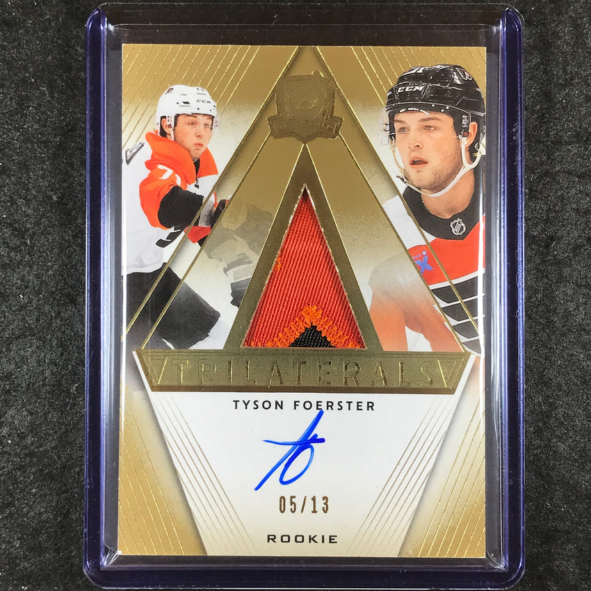 2023-24 The Cup Hockey TYSON FOERSTER Trilaterals Rookie Patch Auto 5/13