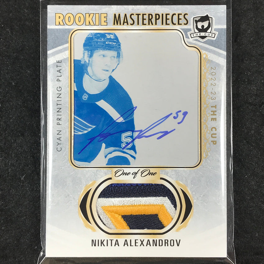 2023-24 The Cup NIKITA ALEXANDROV Update Rookie Printing Plate Patch Auto 1/1