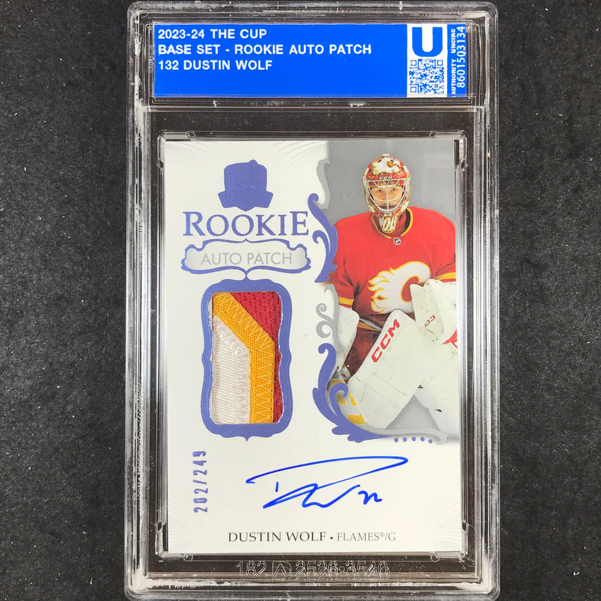2023-24 The Cup Hockey DUSTIN WOLF Rookie Patch Auto 202/249 [ENCASED]