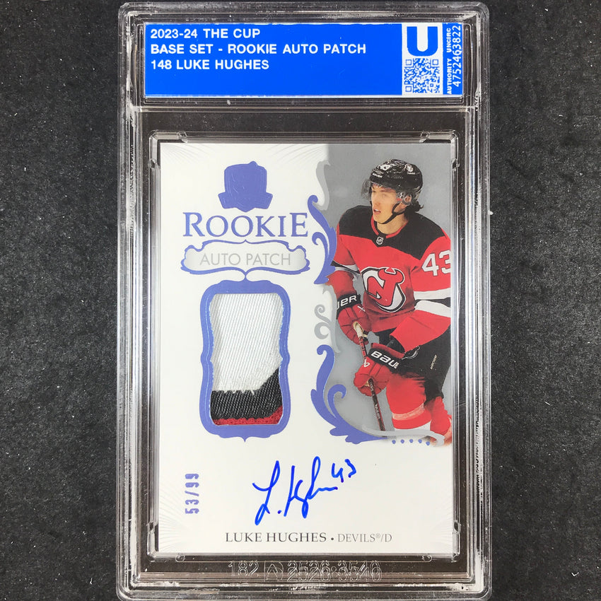 2023-24 The Cup Hockey LUKE HUGHES Rookie Patch Auto 53/99 [ENCASED]