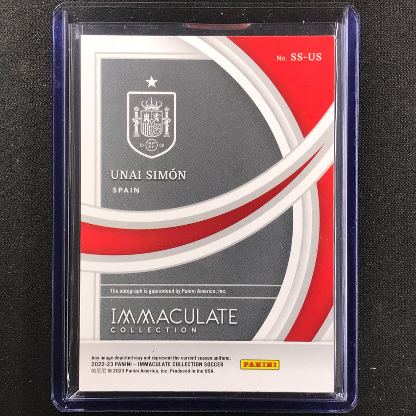 2022-23 Immaculate Unai Simon Shadowbox Signatures Acetate Auto Platinum 1/1