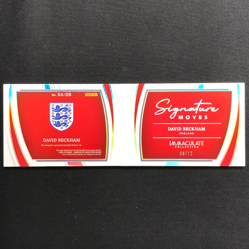 2022-23 Immaculate David Beckham Signature Moves Booklet Auto 59/72