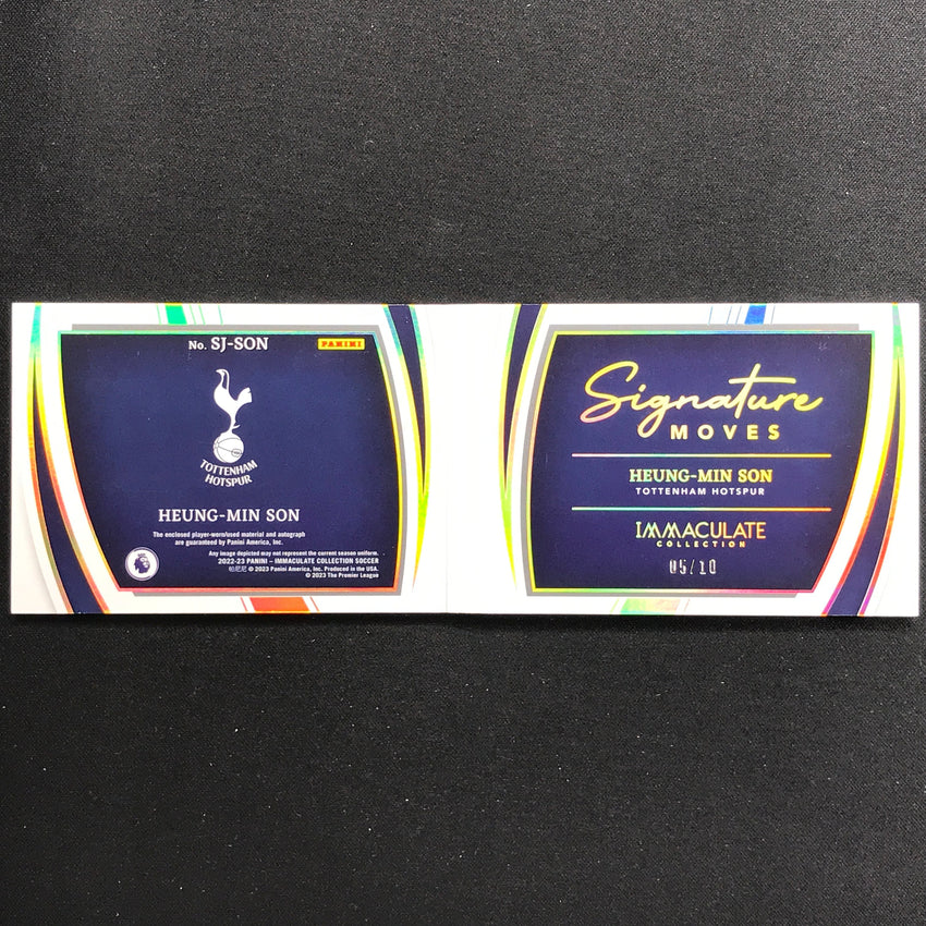 2022-23 Immaculate Heung-min Son Signature Moves Booklet Patch Auto Gold 5/10