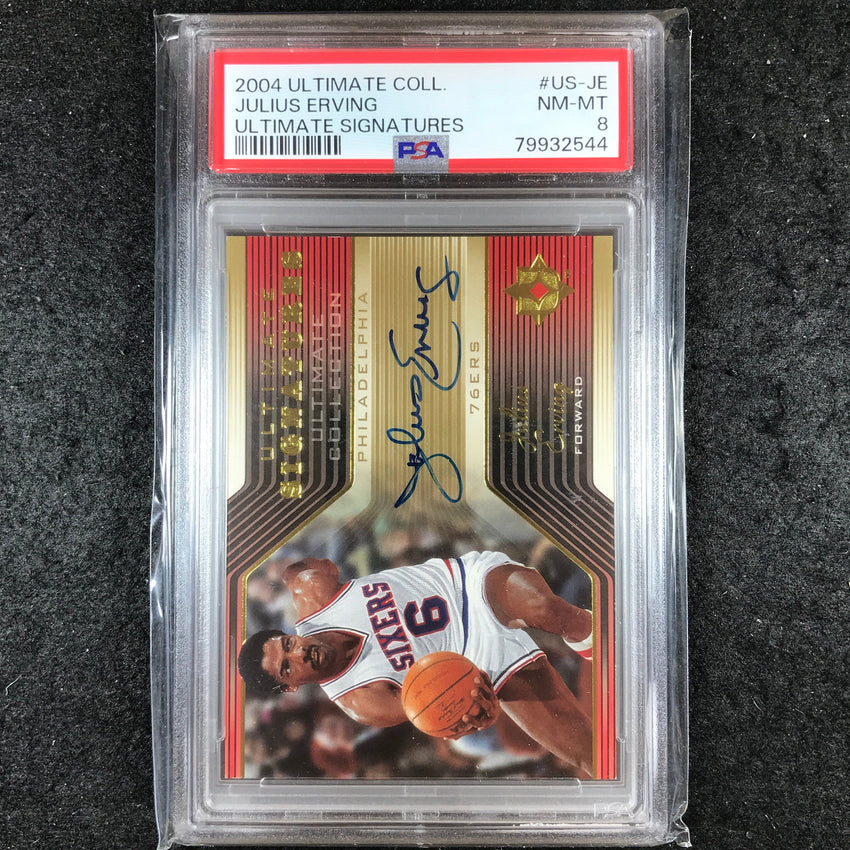 2004-05 Ultimate JULIUS ERVING Ultimate Signatures Auto #JE PSA 8 (544)
